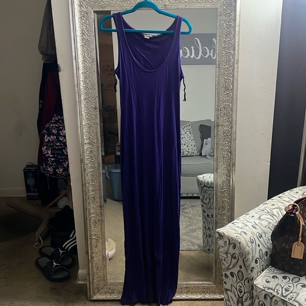 Long purple maxi dress
